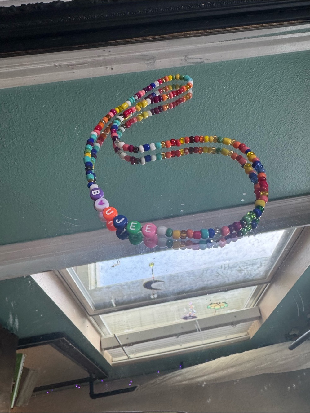 Handmade Multicolor Beaded Name Necklace - 'Bujiee'